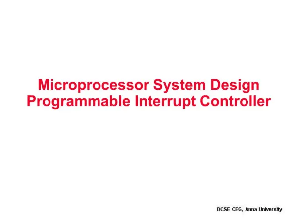 Microprocessor System Design Programmable Interrupt Controller