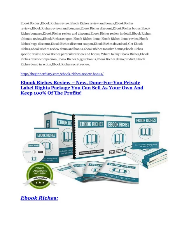 Ebook Riches Review - Ebook Riches DEMO & BONUS
