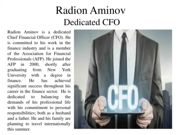 Radion Aminov - Dedicated CFO