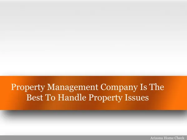 Property Management Company Is The Best To Handle Property Issues