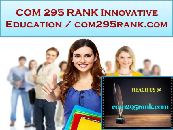COM 295 RANK Innovative Education / com295rank.com