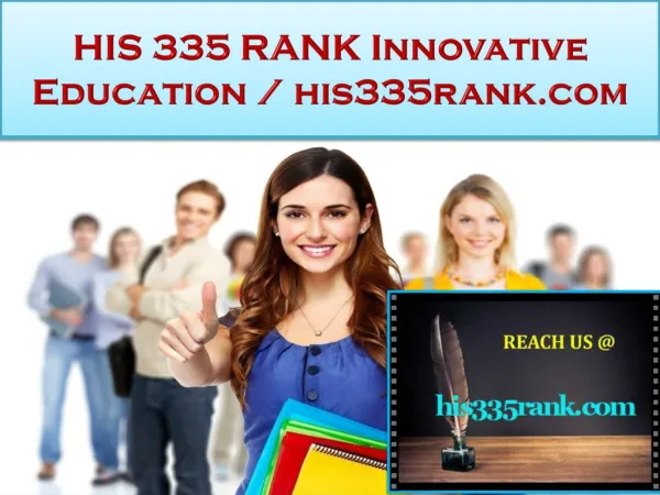 HIS 335 RANK Innovative Education / his335rank.com