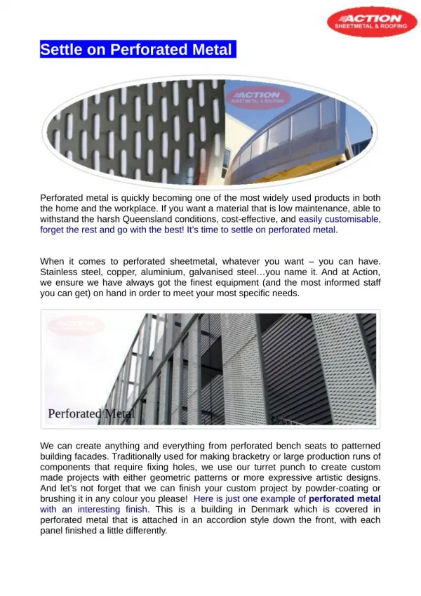 Building with perforated metal facades