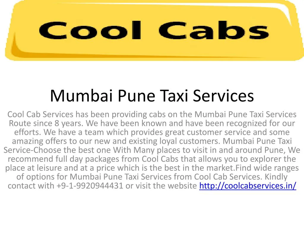 mumbai pune taxi services