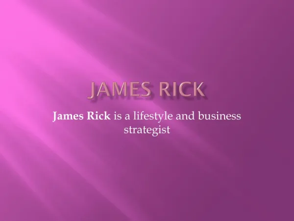 James Rick – Strategies for Life
