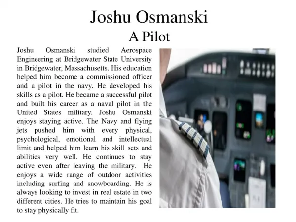Joshu Osmanski - A Pilot