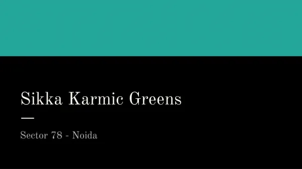 Buy Apartments In Sikka Karmic Greens Noida In Resale