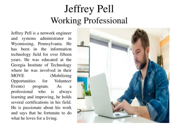 Jeffrey Pell - Working Professional