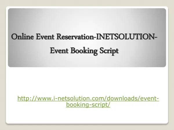 Online Event Reservation-INETSOLUTION- Event Booking Script