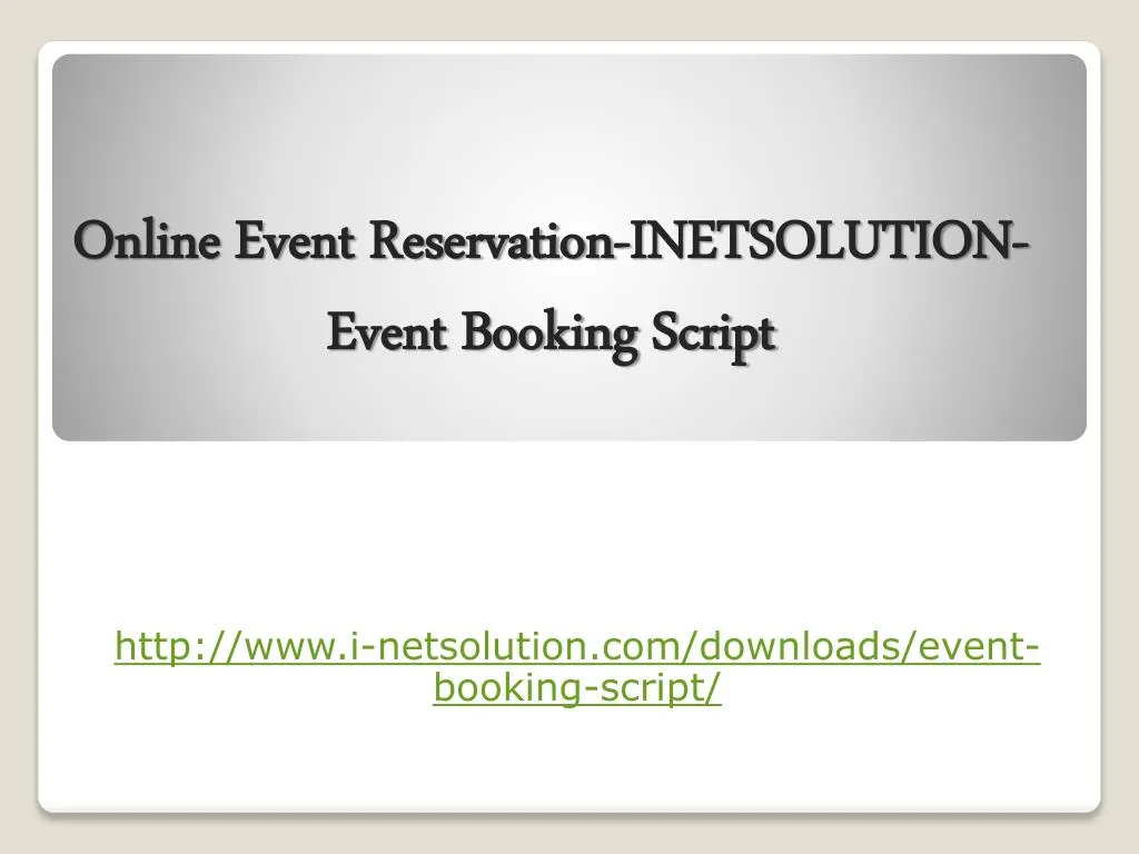 online event reservation inetsolution event booking script