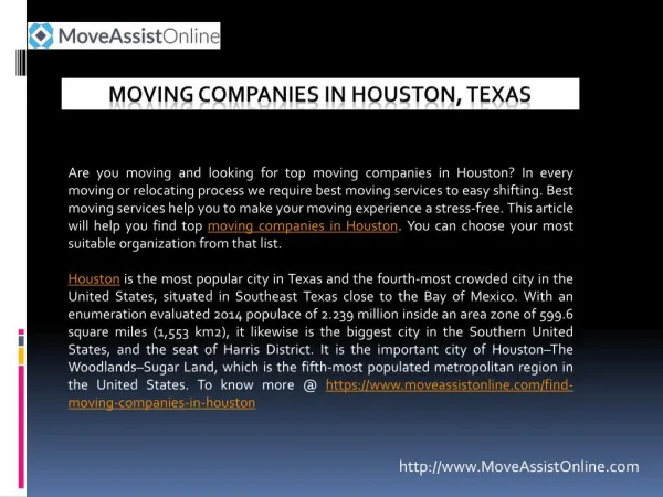 Searching for Top Moving Companies in Houston, Texas?