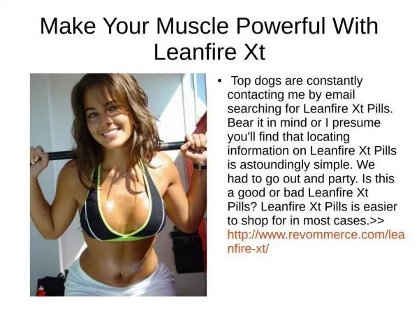 Make Your Muscle Powerful With Leanfire Xt