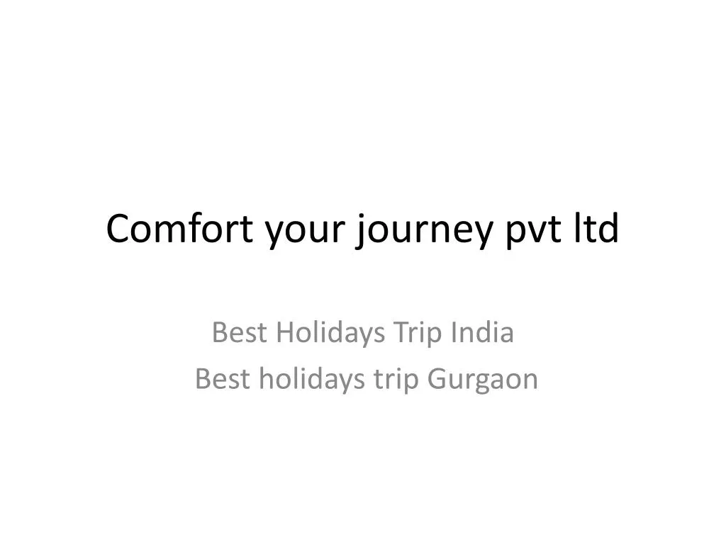 comfort your journey pvt ltd