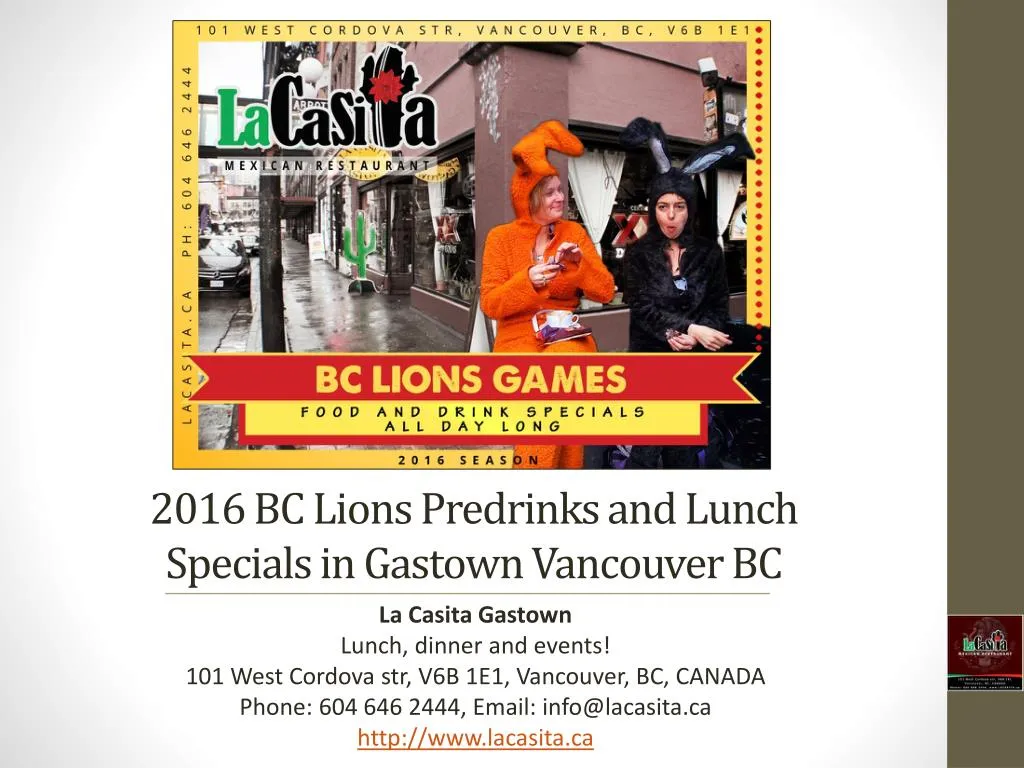 2016 bc lions predrinks and lunch specials in gastown vancouver bc