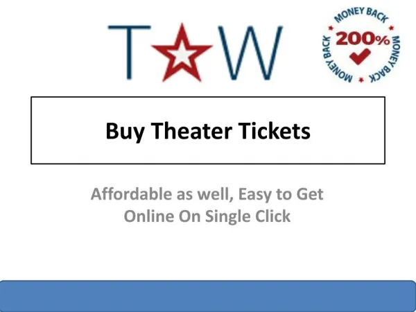 Buy Theater Tickets For Upcoming Shows