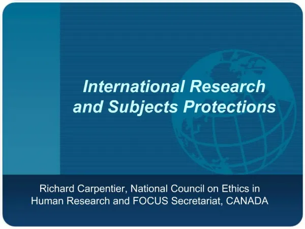 International Research and Subjects Protections