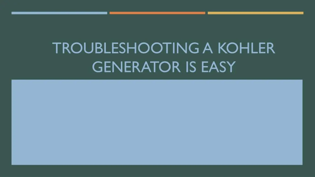 troubleshooting a kohler generator is easy