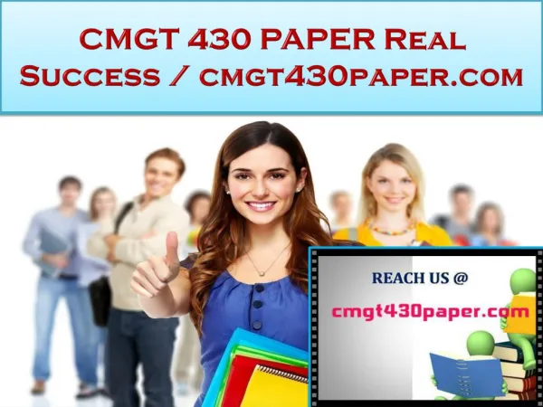 CMGT 430 PAPER Real Success / cmgt430paper.com
