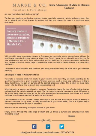 Some Advantages of Made to Measure Curtains! - slide 1