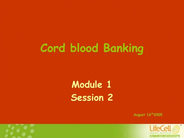 Cord blood Banking