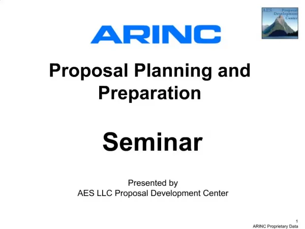 Proposal Planning and Preparation Seminar