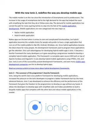 Ionic 2 Cross-platform Mobile Apps Development - slide 1