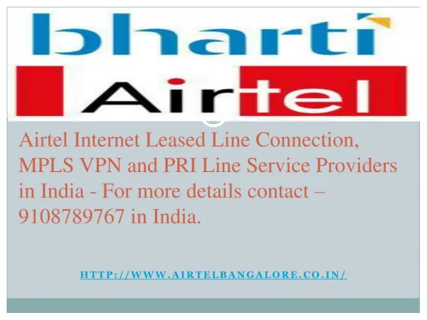 Airtel Corporate Business Solutions in Bangalore : 9108789767