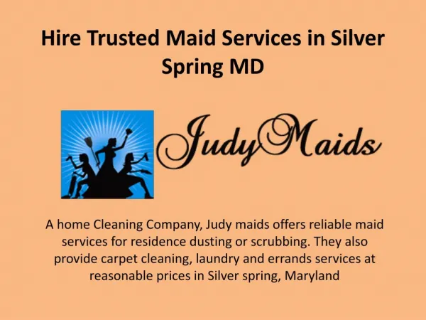 Hire Trusted Maid Services in Silver Spring MD