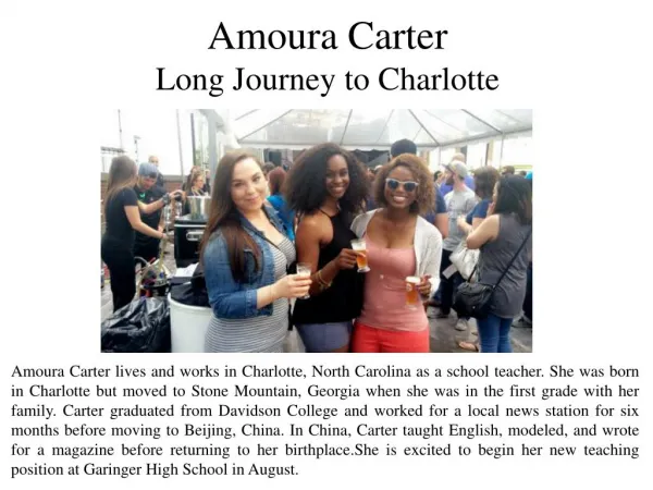 Amoura Carter And Long Journey to Charlotte