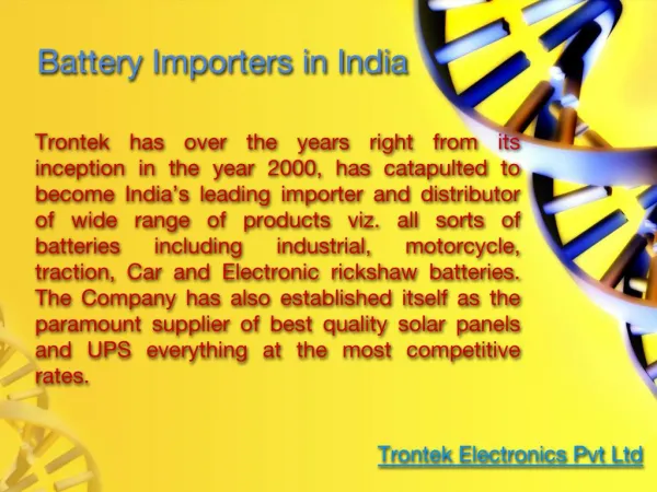 Battery Importers in india
