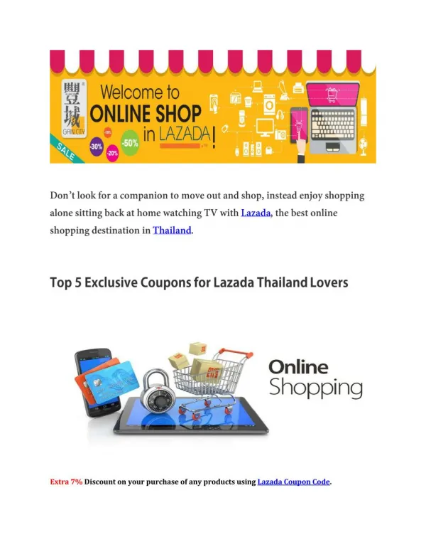 Top 5 Exclusive Coupons for Lazada Thailand Lovers