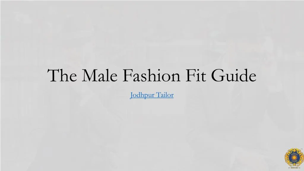 the male fashion fit guide