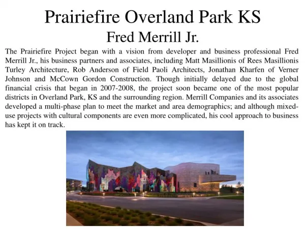 Prairiefire Project in Overland Park, KS - Fred Merrill Jr.