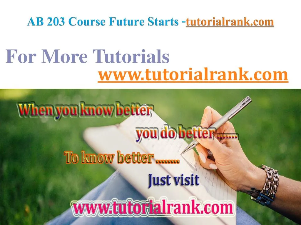 ab 203 course future starts tutorialrank com