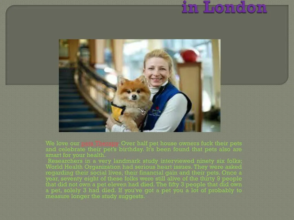 the benefits of pet therapy in london