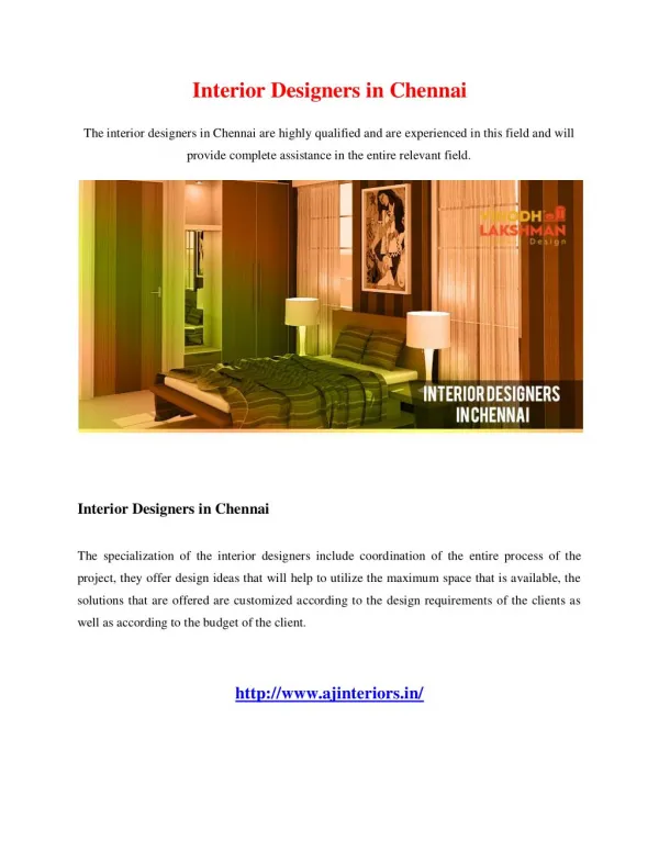 Interior Designers in Chennai