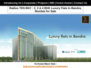 Radius TEN BKC : 2, 3 & 4 BHK Luxury Flats In Bandra Mumbai for Sale