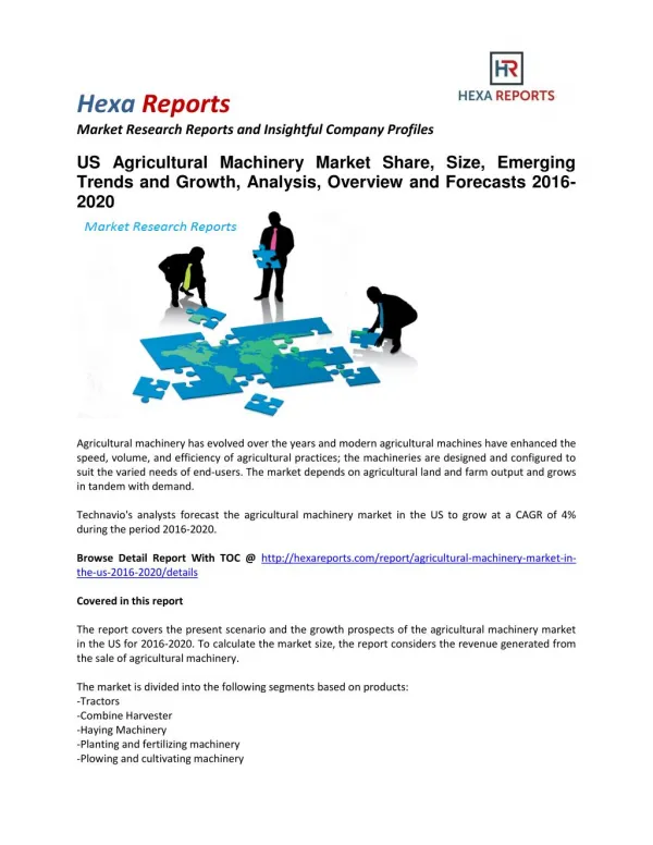 US Agricultural Machinery Market Share, Size, Emerging Trends and Growth, Analysis, Overview and Forecasts 2016-2020