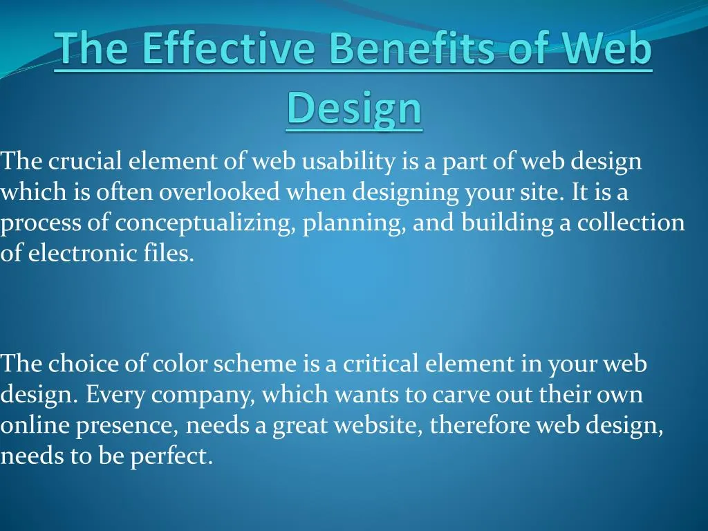 the effective benefits of web design