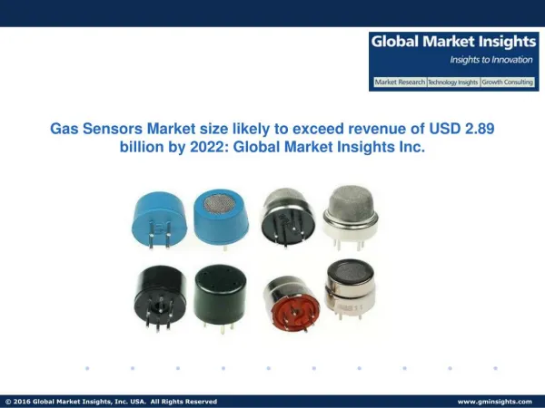 Gas Sensors Market size likely to exceed revenue of USD 2.89 billion by 2022