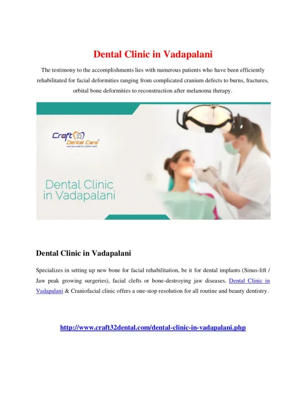 Dental Clinic in Vadapalani