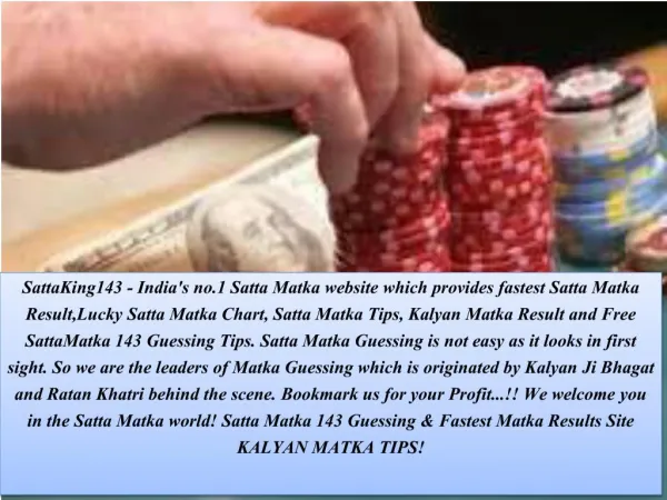 Choose Your Online Matka Game Provider at Satta King143