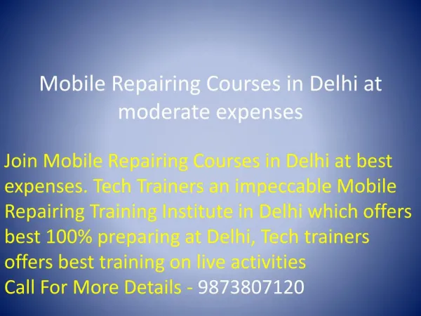 Advance Chip Level Mobile Repair Courses in Delhi NCR