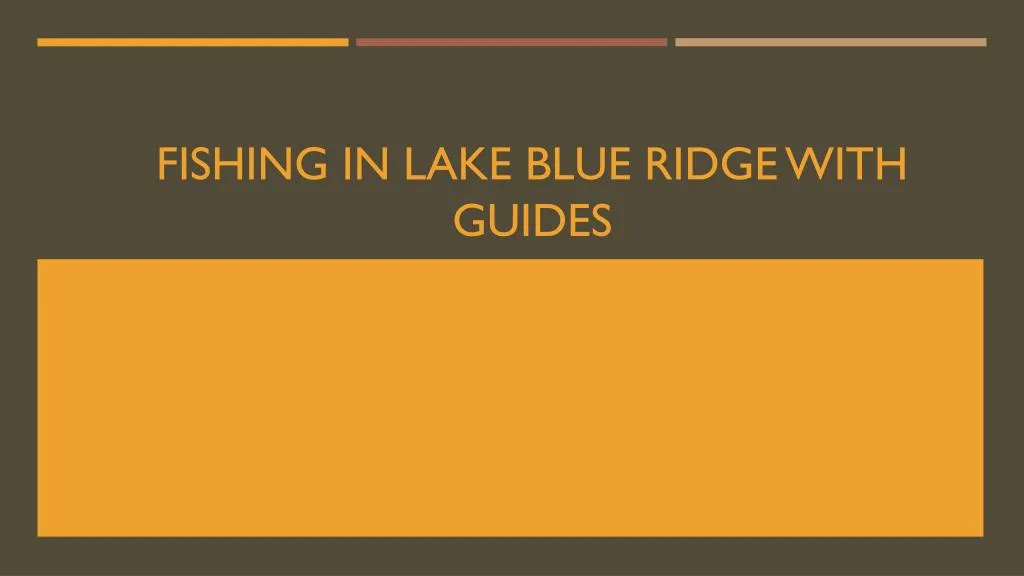 fishing in lake blue ridge with guides