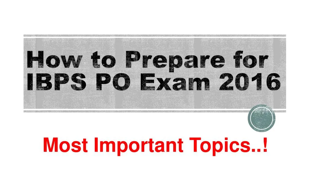 how to prepare for ibps po exam 2016