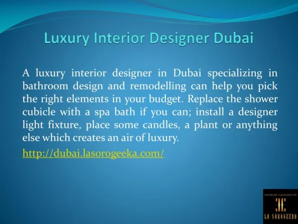 Luxury Interior Designer Dubai