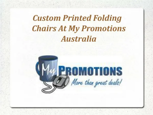 Promotional Folding Chairs at My Promotions Australia