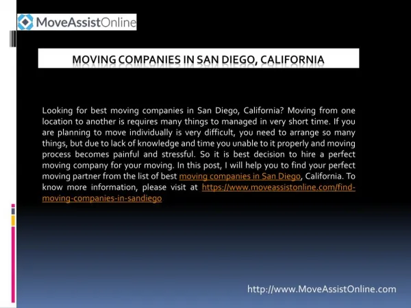 Top Moving Companies in San Diego, California