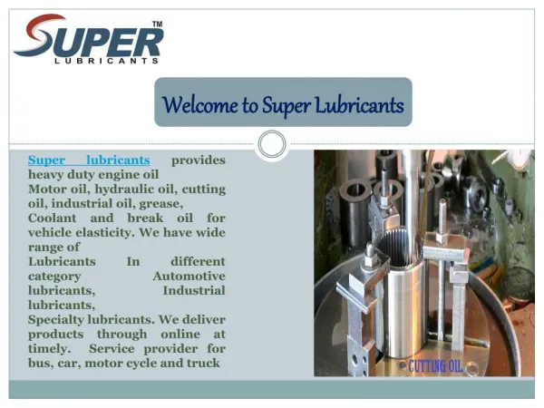 Online Automotive Service with Super Lubricants