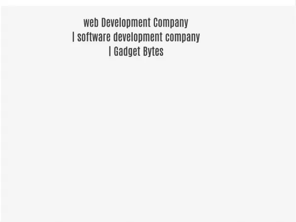 web Development Company | software development company | Gadget Bytes